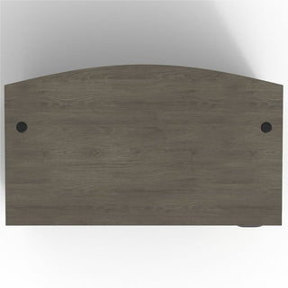 Lorell Prominence 2.0 Bowfront Left-Pedestal Desk - 72" x 42"29" , 1" Top, 0.1" Edge - 3 x File, Box Drawer(s) - Double Pedestal on Left Side - Band Edge - Material: Particleboard - Finish: Gray Elm, Thermofused Melamine (TFM), Laminate