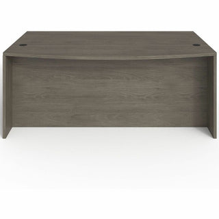Lorell Prominence 2.0 Bowfront Right-Pedestal Desk - 72" x 42"29" , 1" Top, 0.1" Edge - 3 x File, Box Drawer(s) - Double Pedestal on Right Side - Band Edge - Material: Particleboard - Finish: Gray Elm, Thermofused Melamine (TFM), Laminate