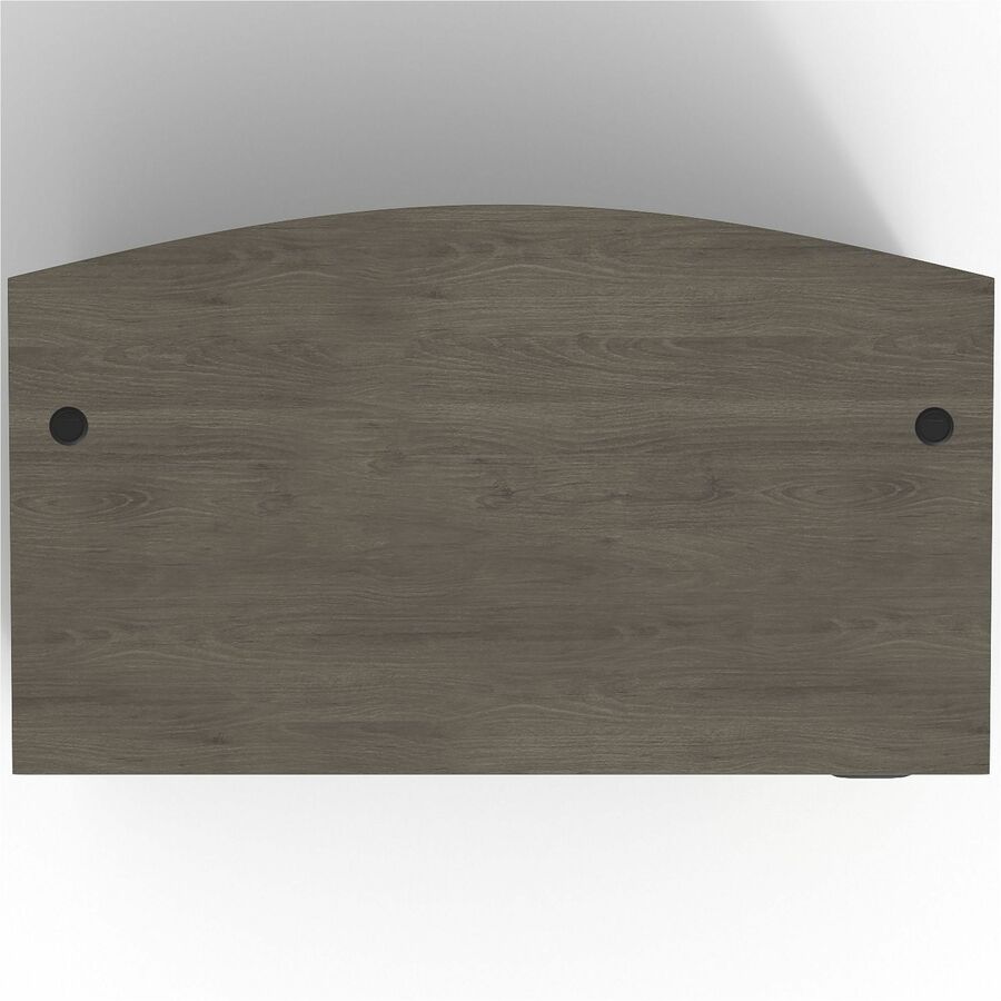 Lorell Prominence 2.0 Bowfront Right-Pedestal Desk - 72" x 42"29" , 1" Top, 0.1" Edge - 3 x File, Box Drawer(s) - Double Pedestal on Right Side - Band Edge - Material: Particleboard - Finish: Gray Elm, Thermofused Melamine (TFM), Laminate