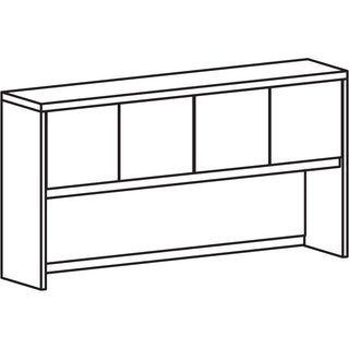 Lorell Prominence 2.0 Hutch - 72" x 16"39" - 4 Door(s) - Material: Particleboard - Finish: Gray Elm, Thermofused Melamine (TFM), Laminate - 1