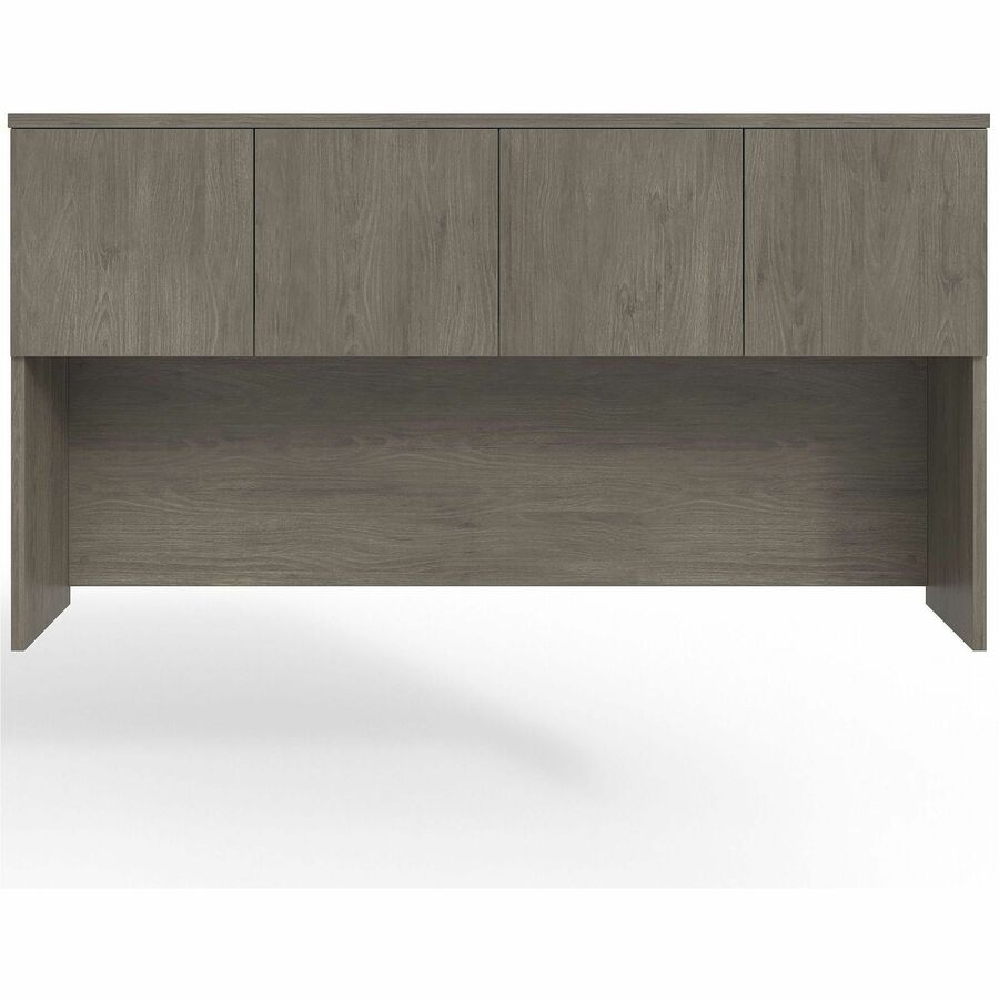 Lorell Prominence 2.0 Hutch - 72" x 16"39" - 4 Door(s) - Material: Particleboard - Finish: Gray Elm, Thermofused Melamine (TFM), Laminate