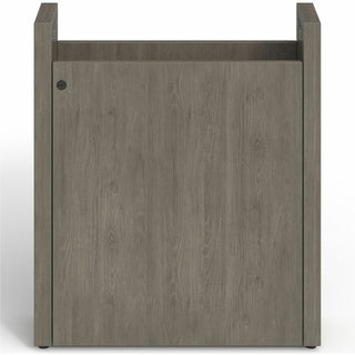 Lorell Prominence 2.0 Modular Table Base with Door - 24" x 8"28" - Material: Particleboard - Finish: Gray Elm
