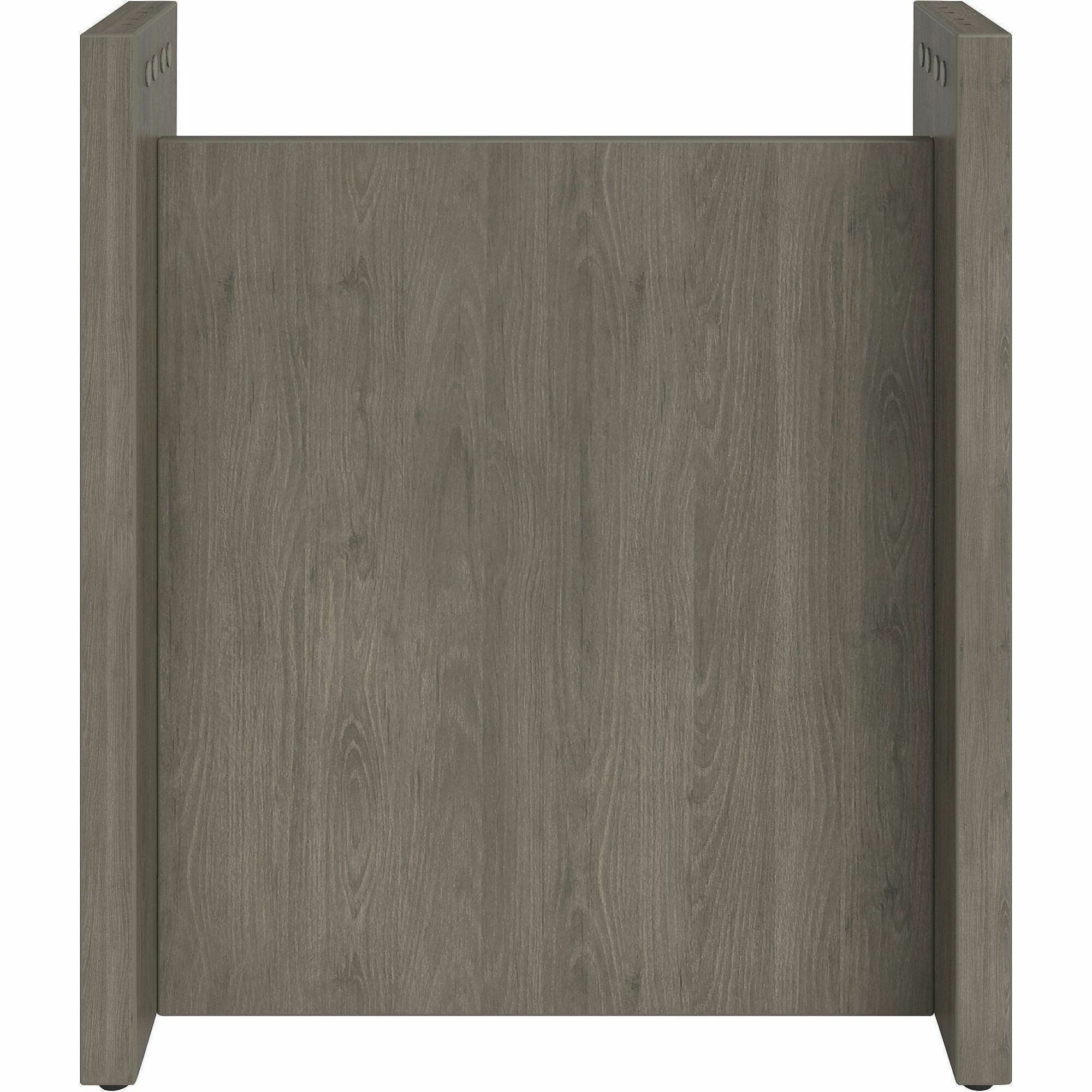 Lorell Prominence 2.0 Slim Modular Table Base - 24" x 8"28" - Material: Particleboard - Finish: Gray Elm