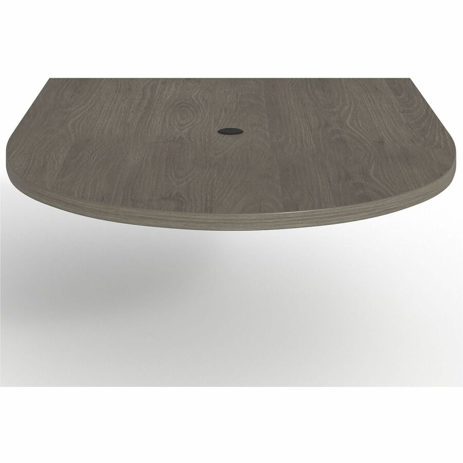 Lorell Prominence 2.0 Half-Racetrack Conference Tabletop - 60" x 48" x 1.5" , 0.1" Edge - Band Edge - Material: Particleboard - Finish: Laminate, Gray Elm