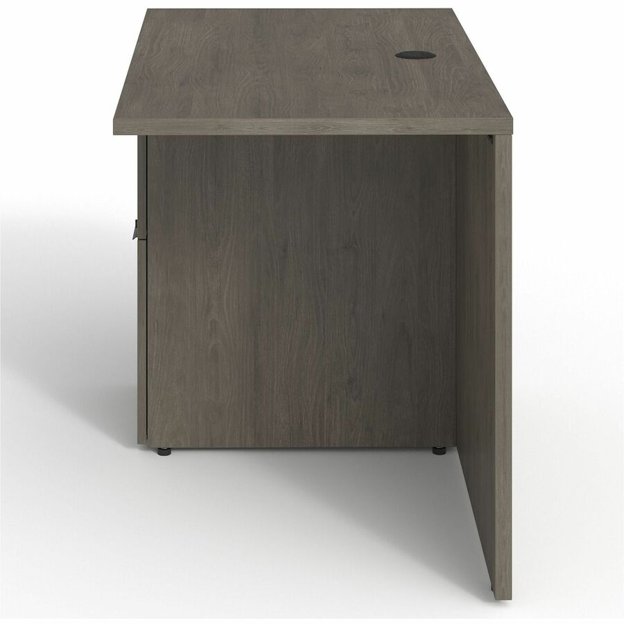 Lorell Prominence 2.0 Left Return - 42" x 24"29" , 1" Top, 0.1" Edge - 2 x File Drawer(s) - Band Edge - Material: Particleboard - Finish: Gray Elm, Thermofused Melamine (TFM), Laminate
