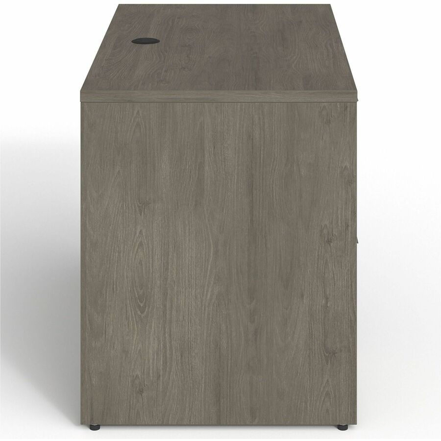 Lorell Prominence 2.0 Left Return - 42" x 24"29" , 1" Top, 0.1" Edge - 2 x File Drawer(s) - Band Edge - Material: Particleboard - Finish: Gray Elm, Thermofused Melamine (TFM), Laminate