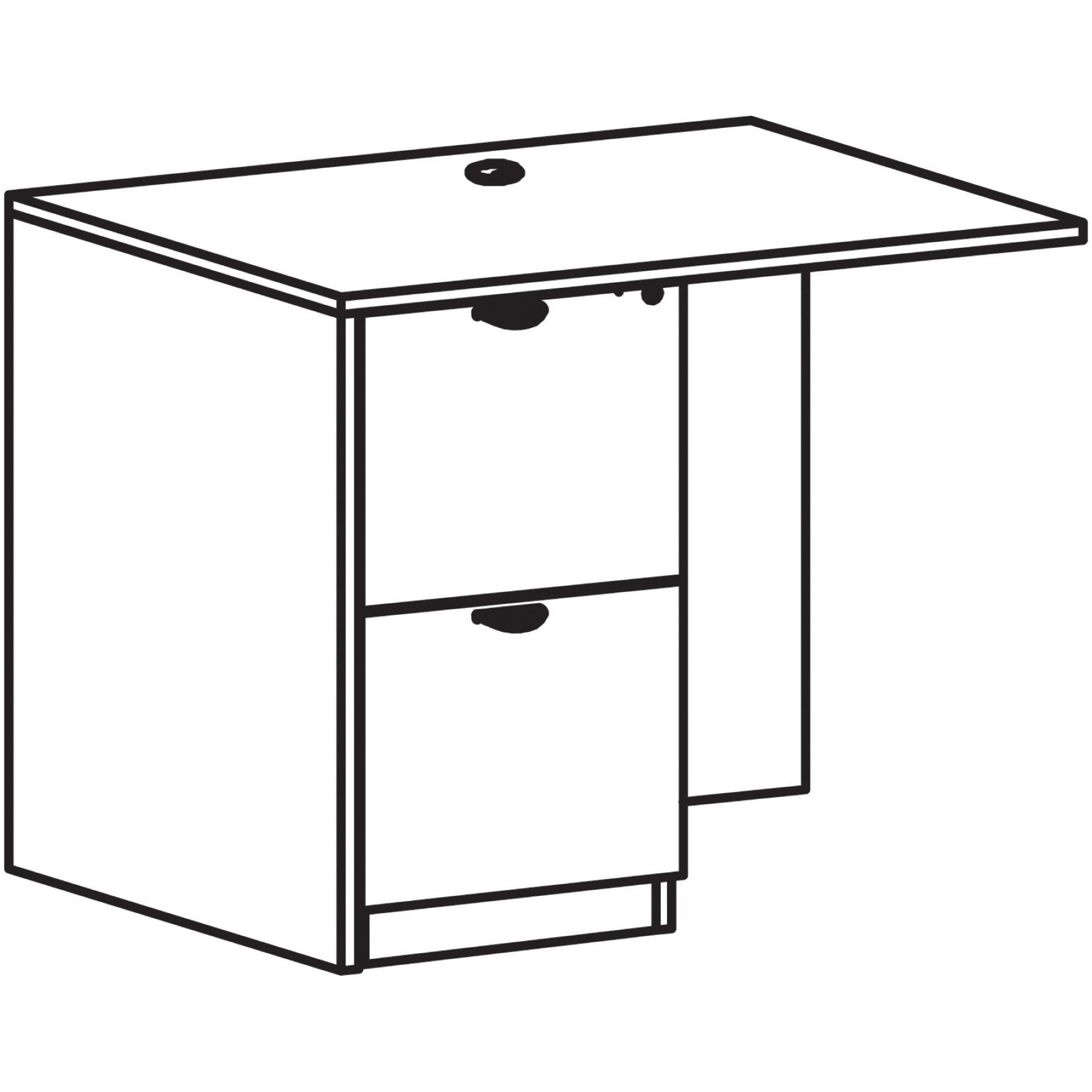 Lorell Prominence 2.0 Left Return - 42" x 24"29" , 1" Top, 0.1" Edge - 2 x File Drawer(s) - Band Edge - Material: Particleboard - Finish: Gray Elm, Thermofused Melamine (TFM), Laminate