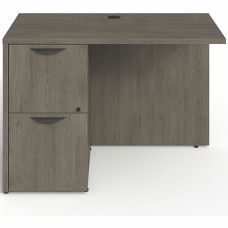 Lorell Prominence 2.0 Left Return - 42" x 24"29" , 1" Top, 0.1" Edge - 2 x File Drawer(s) - Band Edge - Material: Particleboard - Finish: Gray Elm, Thermofused Melamine (TFM), Laminate