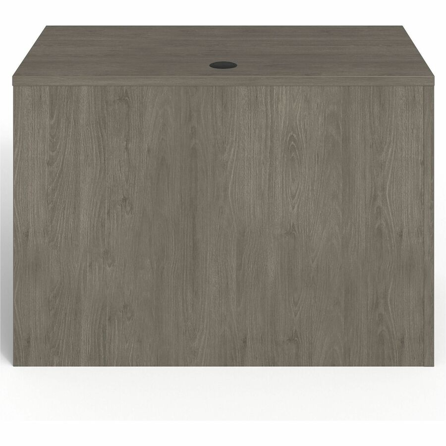 Lorell Prominence 2.0 Left Return - 42" x 24"29" , 1" Top, 0.1" Edge - 2 x File, Box Drawer(s) - Single Pedestal on Left Side - Band Edge - Material: Particleboard - Finish: Gray Elm, Thermofused Melamine (TFM), Laminate