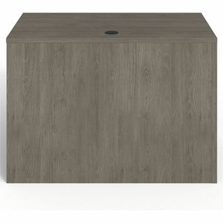 Lorell Prominence 2.0 Left Return - 42" x 24"29" , 1" Top, 0.1" Edge - 2 x File, Box Drawer(s) - Single Pedestal on Left Side - Band Edge - Material: Particleboard - Finish: Gray Elm, Thermofused Melamine (TFM), Laminate