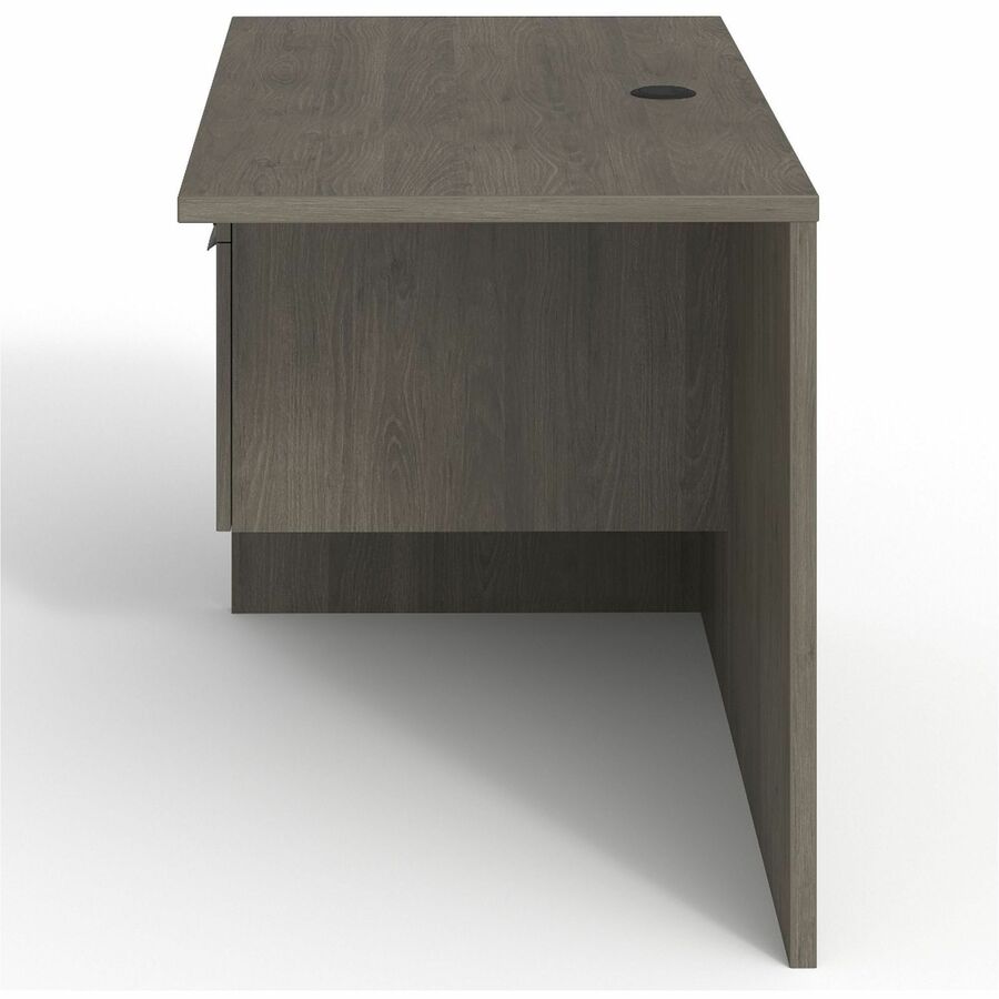 Lorell Prominence 2.0 Left Return - 42" x 24"29" , 1" Top, 0.1" Edge - 2 x File, Box Drawer(s) - Single Pedestal on Left Side - Band Edge - Material: Particleboard - Finish: Gray Elm, Thermofused Melamine (TFM), Laminate