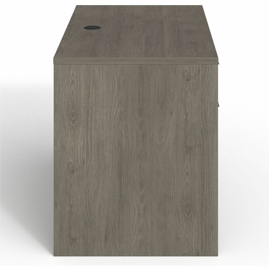 Lorell Prominence 2.0 Left Return - 42" x 24"29" , 1" Top, 0.1" Edge - 2 x File, Box Drawer(s) - Single Pedestal on Left Side - Band Edge - Material: Particleboard - Finish: Gray Elm, Thermofused Melamine (TFM), Laminate