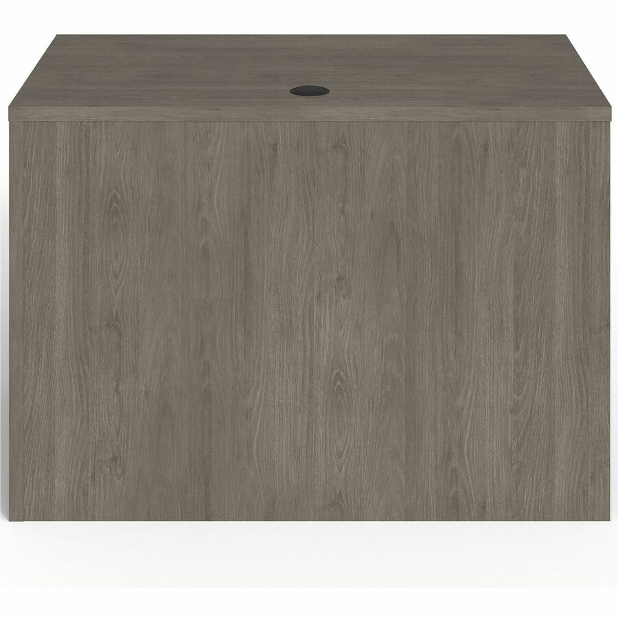 Lorell Prominence 2.0 Right Return - 42" x 24"29" , 1" Top, 0.1" Edge - 2 x File, Box Drawer(s) - Single Pedestal on Right Side - Band Edge - Material: Particleboard - Finish: Gray Elm, Thermofused Melamine (TFM), Laminate