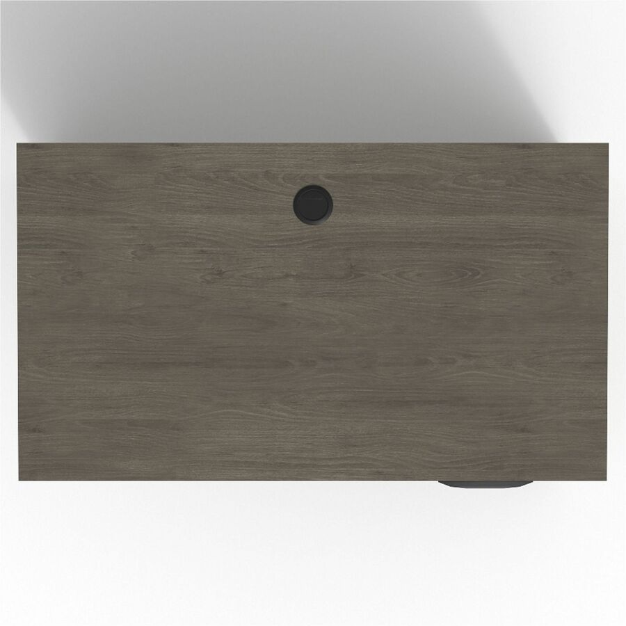 Lorell Prominence 2.0 Right Return - 42" x 24"29" , 1" Top, 0.1" Edge - 2 x File, Box Drawer(s) - Single Pedestal on Right Side - Band Edge - Material: Particleboard - Finish: Gray Elm, Thermofused Melamine (TFM), Laminate