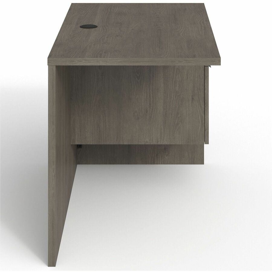 Lorell Prominence 2.0 Right Return - 42" x 24"29" , 1" Top, 0.1" Edge - 2 x File, Box Drawer(s) - Single Pedestal on Right Side - Band Edge - Material: Particleboard - Finish: Gray Elm, Thermofused Melamine (TFM), Laminate