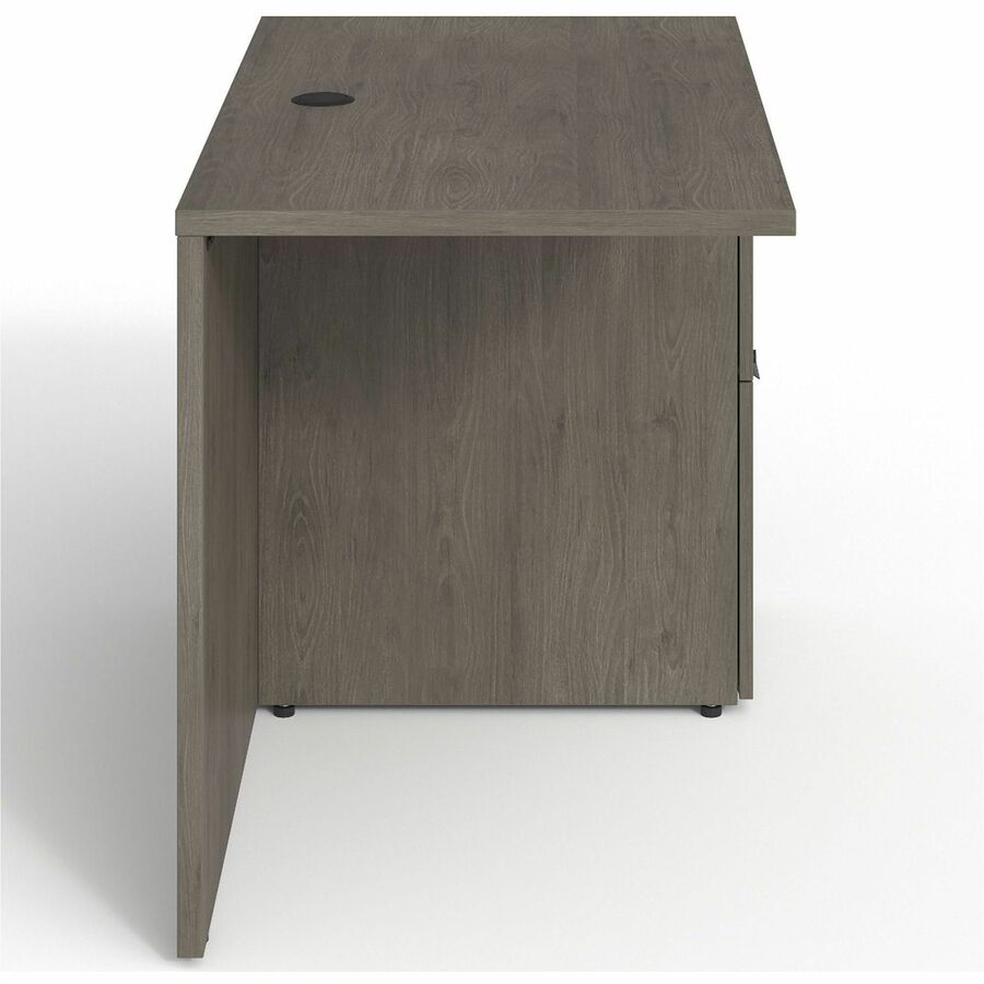 Lorell Prominence 2.0 Right Return - 42" x 24"29" , 1" Top, 0.1" Edge - 2 x File Drawer(s) - Band Edge - Material: Particleboard - Finish: Gray Elm, Thermofused Melamine (TFM), Laminate