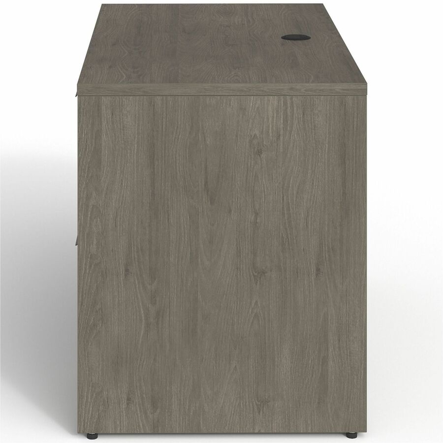 Lorell Prominence 2.0 Right Return - 42" x 24"29" , 1" Top, 0.1" Edge - 2 x File Drawer(s) - Band Edge - Material: Particleboard - Finish: Gray Elm, Thermofused Melamine (TFM), Laminate