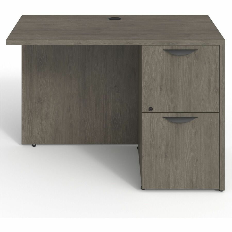 Lorell Prominence 2.0 Right Return - 42" x 24"29" , 1" Top, 0.1" Edge - 2 x File Drawer(s) - Band Edge - Material: Particleboard - Finish: Gray Elm, Thermofused Melamine (TFM), Laminate