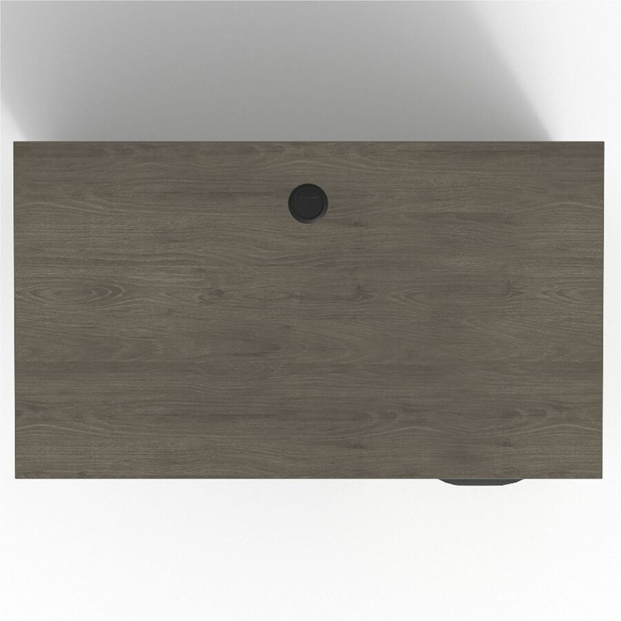 Lorell Prominence 2.0 Right Return - 42" x 24"29" , 1" Top, 0.1" Edge - 2 x File Drawer(s) - Band Edge - Material: Particleboard - Finish: Gray Elm, Thermofused Melamine (TFM), Laminate