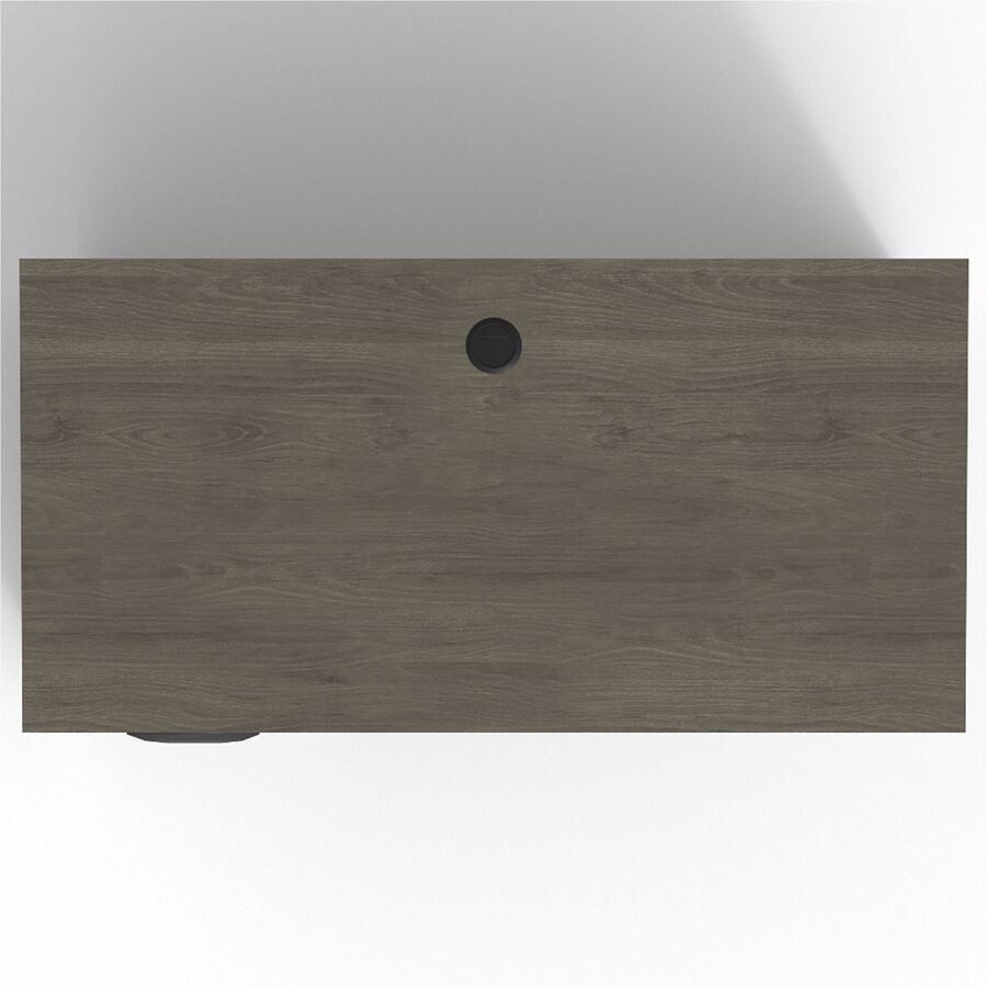 Lorell Prominence 2.0 Left Return - 48" x 24"29" , 1" Top, 0.1" Edge - 2 x File Drawer(s) - Band Edge - Material: Particleboard - Finish: Gray Elm, Thermofused Melamine (TFM), Laminate
