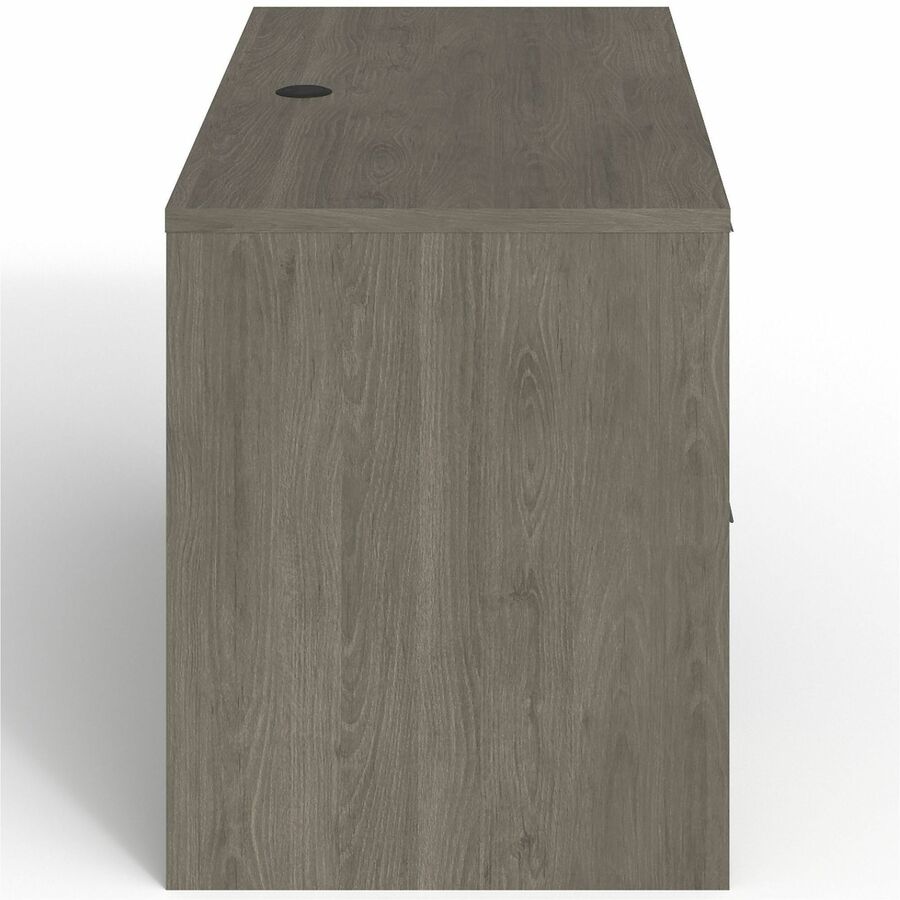 Lorell Prominence 2.0 Left Return - 48" x 24"29" , 1" Top, 0.1" Edge - 2 x File Drawer(s) - Band Edge - Material: Particleboard - Finish: Gray Elm, Thermofused Melamine (TFM), Laminate
