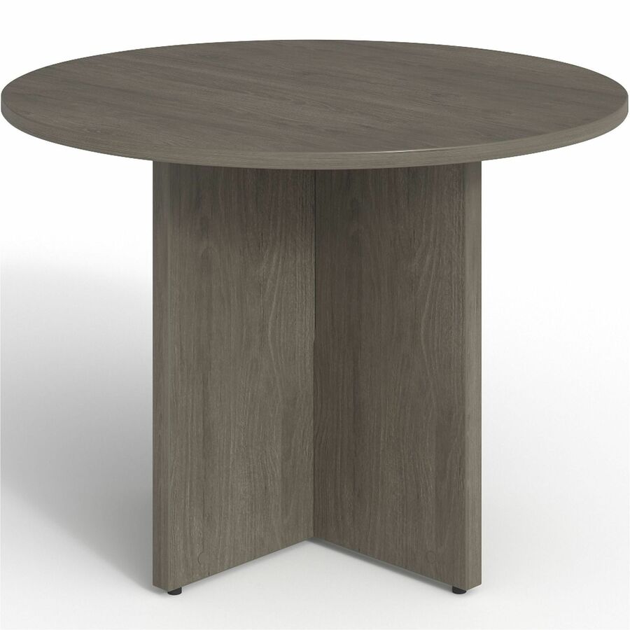 Lorell Prominence 2.0 Round Laminate Conference Table - 29" x 42" , 1" Top, 0.1" Edge - Material: Particleboard - Finish: Gray