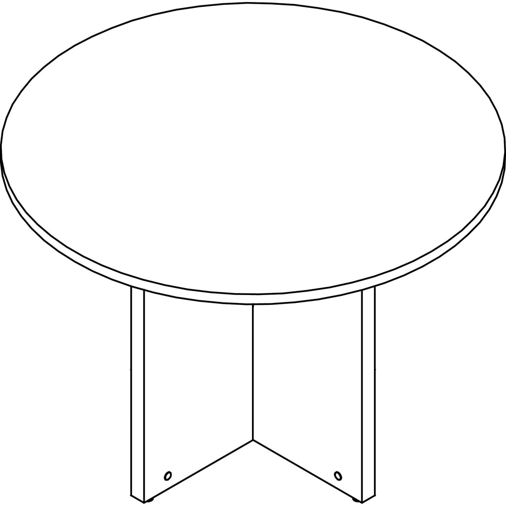 Lorell Prominence 2.0 Round Laminate Conference Table - 29" x 42" , 1" Top, 0.1" Edge - Material: Particleboard - Finish: Gray