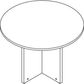 Lorell Prominence 2.0 Round Laminate Conference Table - 29" x 42" , 1" Top, 0.1" Edge - Material: Particleboard - Finish: Gray