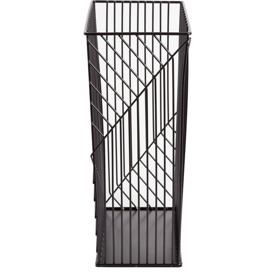 U Brands Vena Desk Organization Collection Waste Basket - 6 gal Capacity - 14" Height x 12" Width x 6" Depth - Metal - Black - 1 Each