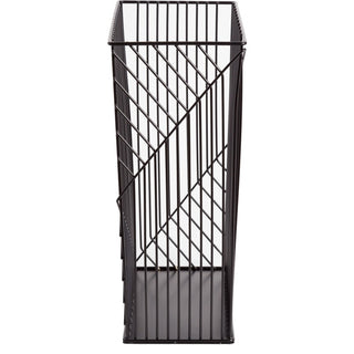 U Brands Vena Desk Organization Collection Waste Basket - 6 gal Capacity - 14" Height x 12" Width x 6" Depth - Metal - Black - 1 Each