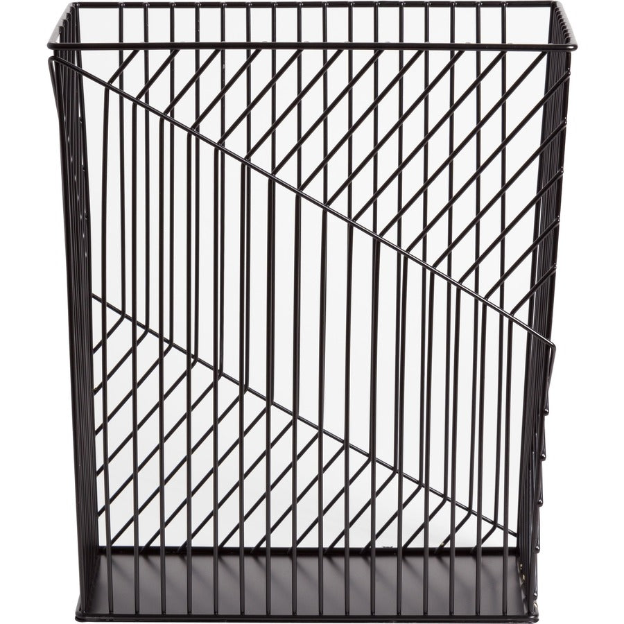 U Brands Vena Desk Organization Collection Waste Basket - 6 gal Capacity - 14" Height x 12" Width x 6" Depth - Metal - Black - 1 Each