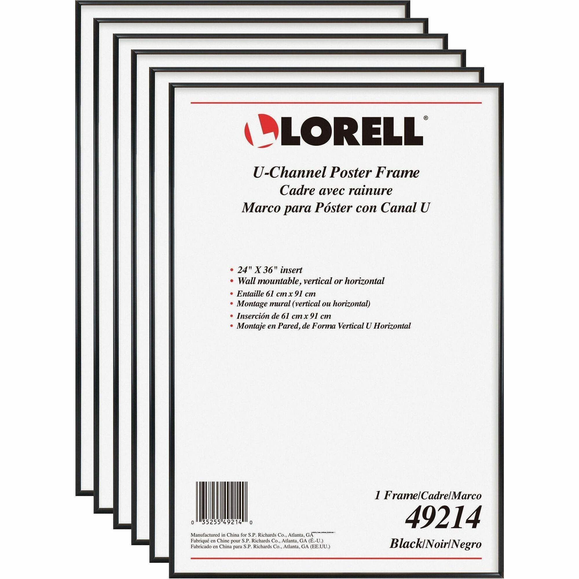 lorell-poster-frames-24-x-36-frame-size-rectangle-horizontal-vertical-6-carton-black_llr49214ct - 1