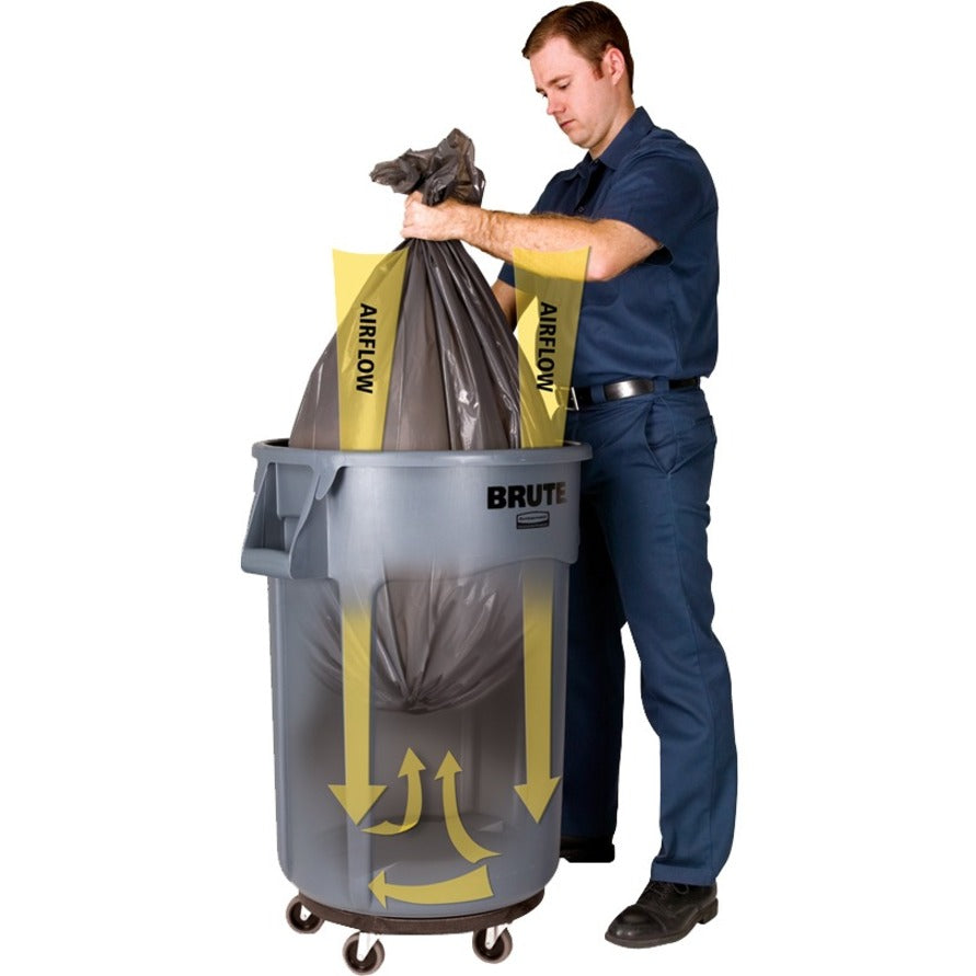 Rubbermaid Commercial Vented Brute 20-gallon Container - 20 gal Capacity - Round - Stackable, Fade Resistant, Warp Resistant, Crack Resistant, Crush Resistant, Reinforced Base, Durable, Ergonomic Handle, Contoured Base Handle, Vented, Tear Resistant,