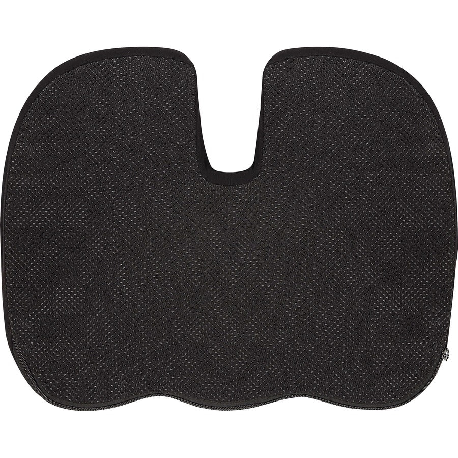 Lorell Butterfly-Shaped Seat Cushion - 17.50" x 15.50" - Fabric, Memory Foam, Silicone - Butterfly - Comfortable, Ergonomic Design, Durable, Machine Washable, Zippered, Anti-slip - Black - 1Each