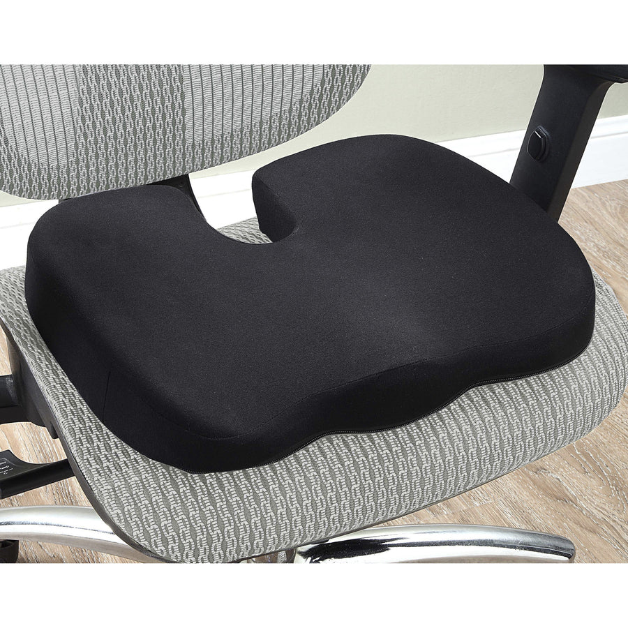 lorell-butterfly-shaped-seat-cushion-1750-x-1550-fabric-memory-foam-silicone-butterfly-comfortable-ergonomic-design-durable-machine-washable-zippered-anti-slip-black-1each_llr18307 - 6