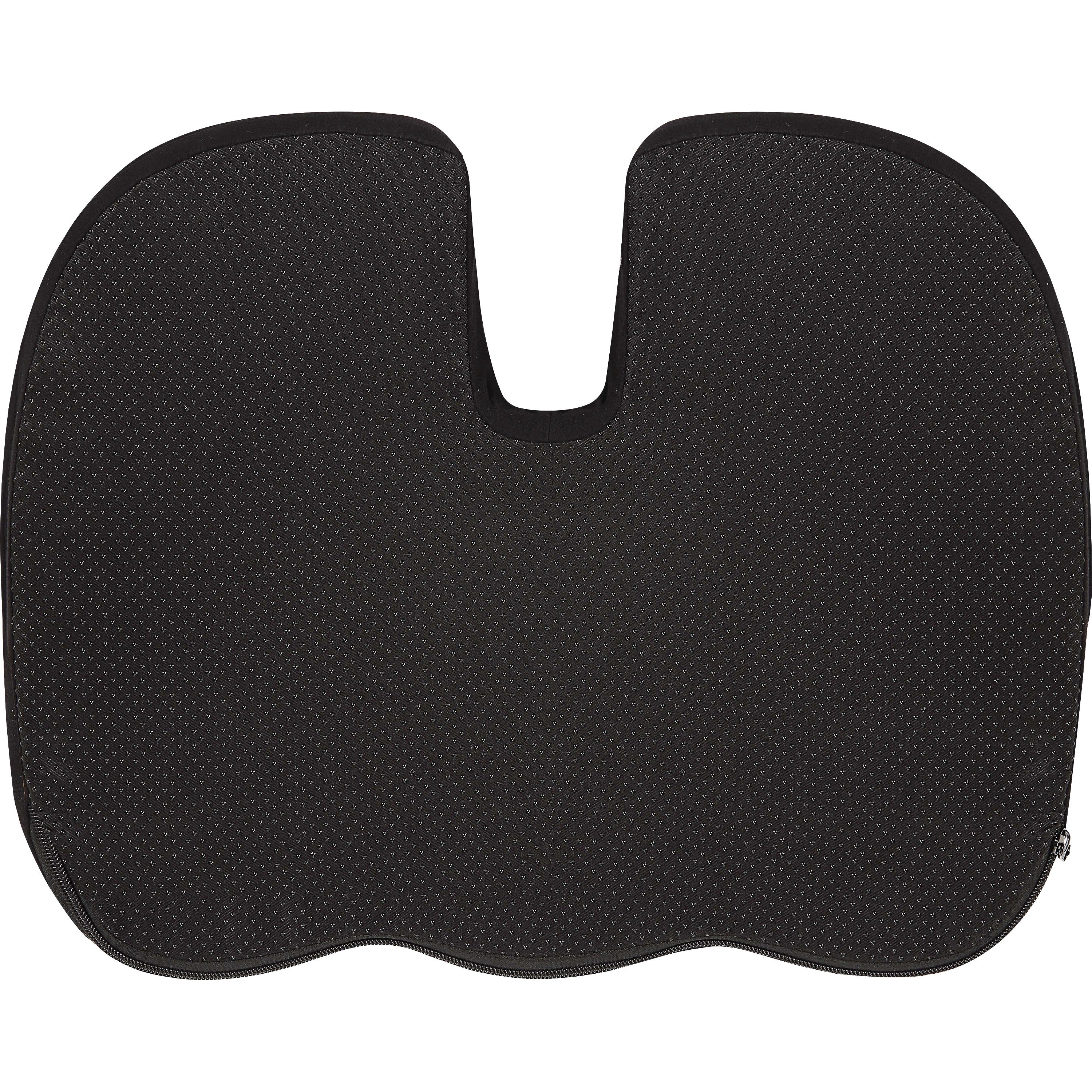 lorell-butterfly-shaped-seat-cushion-1750-x-1550-fabric-memory-foam-silicone-butterfly-comfortable-ergonomic-design-durable-machine-washable-zippered-anti-slip-black-1each_llr18307 - 2