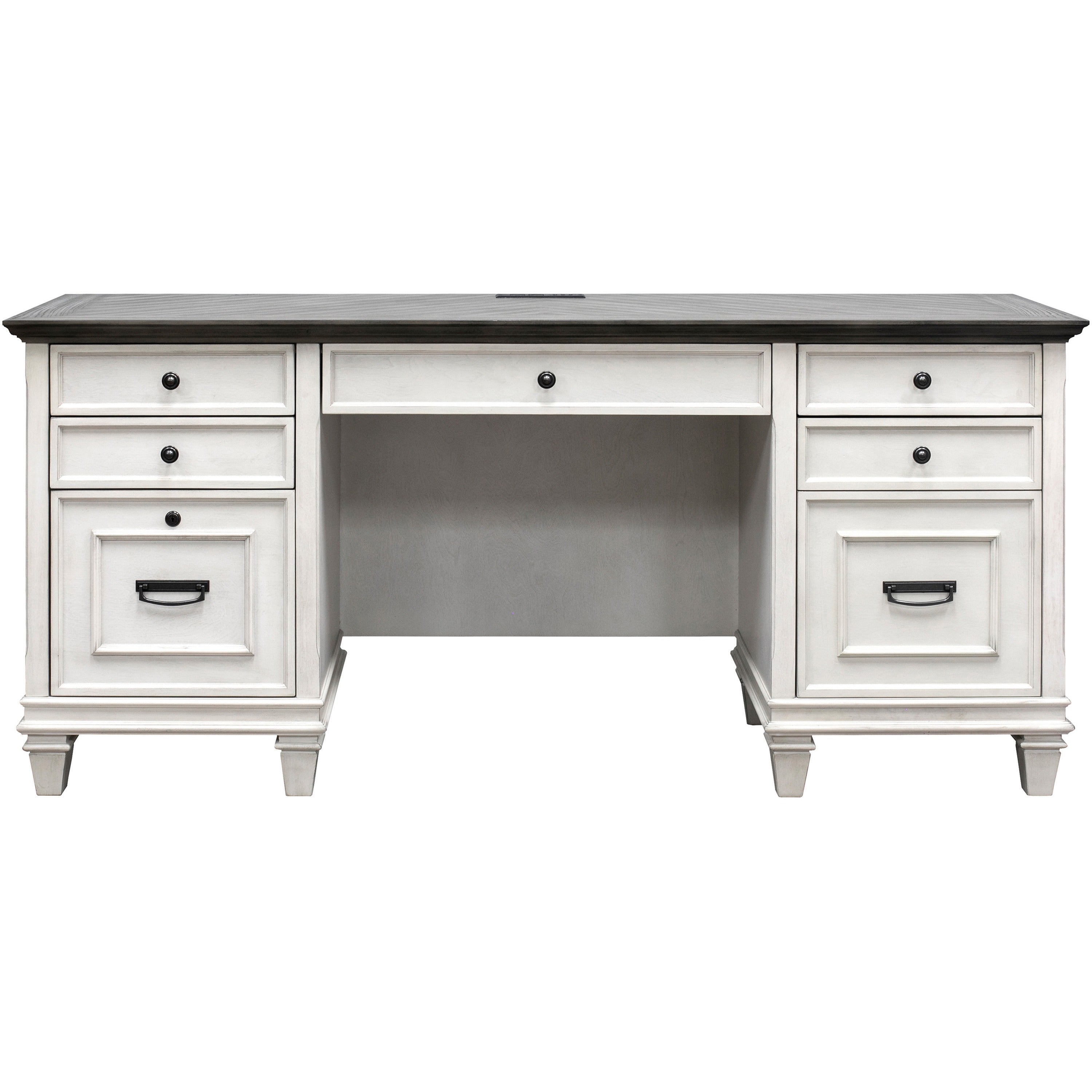 Martin Hartford Credenza - 70" x 21"31" - 4 x Utility, Keyboard, Storage, File Drawer(s) - 1 Door(s) - Material: Wood Grain, Veneer, Metal, Wire Mesh - Finish: Vintage Linen