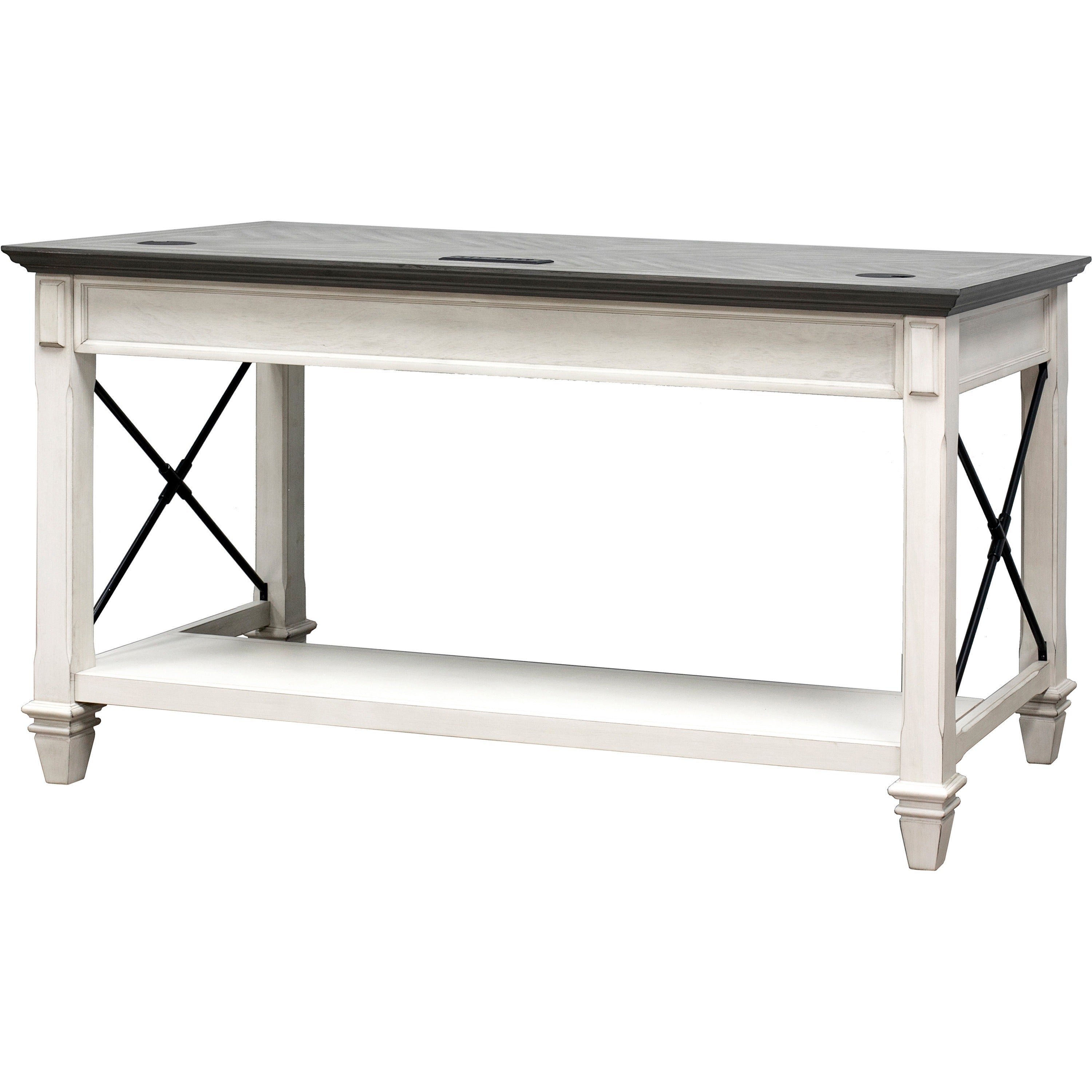 Martin Hartford Writing Desk - 60" x 28"31" - 3 x Utility, Keyboard, Storage Drawer(s) - Material: Wood Grain, Veneer - Finish: Vintage Linen