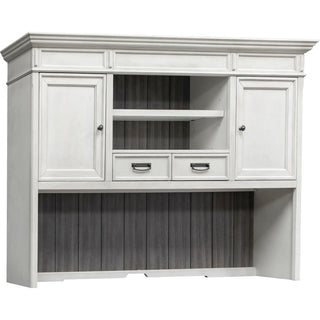 Martin Hartford Hutch - 71" x 14"49" - 2 x Utility Drawer(s) - 1 Adjustable Shelf(ves) - Material: Wood Grain, Veneer, Metal, Wire Mesh - Finish: Vintage Linen