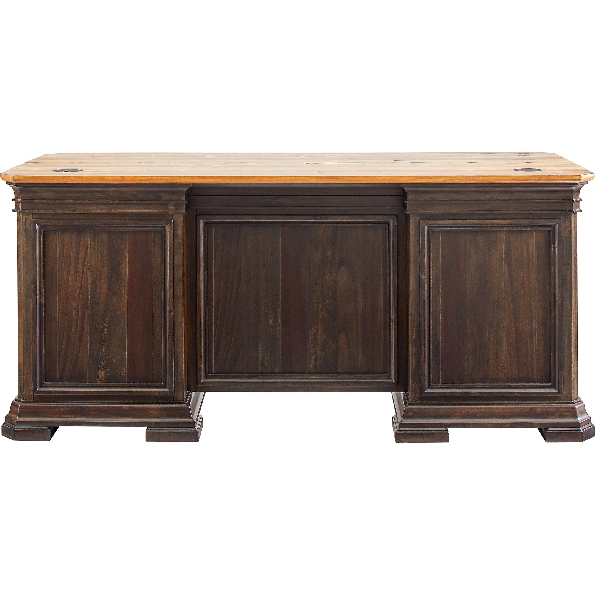 Martin Sonoma Double Pedestal Desk - 60" x 28"30" - 7 x File, Utility, Keyboard, Storage Drawer(s) - Double Pedestal on Left/Right Side - Material: Wood Veneer - Finish: Dark Roast