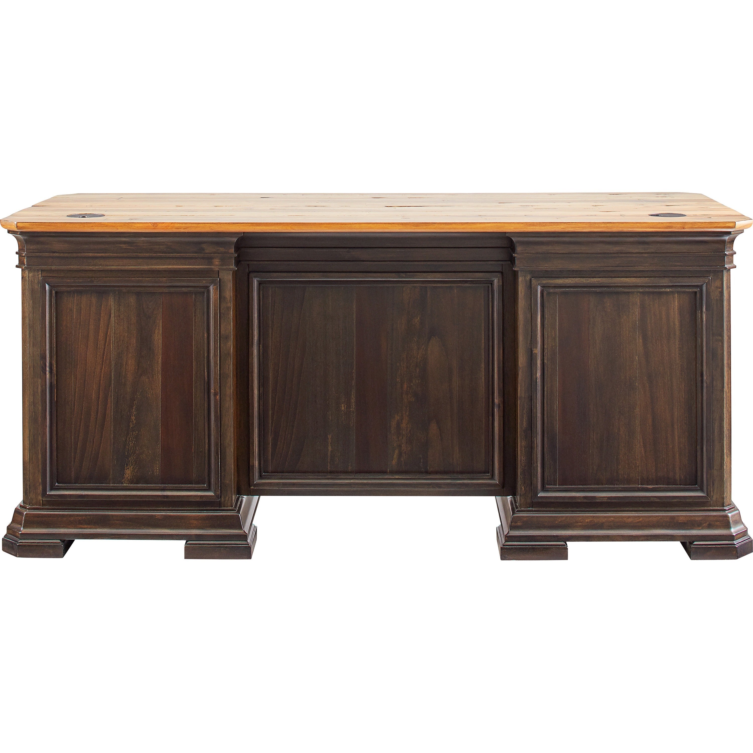 Martin Sonoma Double Pedestal Desk - 60" x 28"30" - 7 x File, Utility, Keyboard, Storage Drawer(s) - Double Pedestal on Left/Right Side - Material: Wood Veneer - Finish: Dark Roast