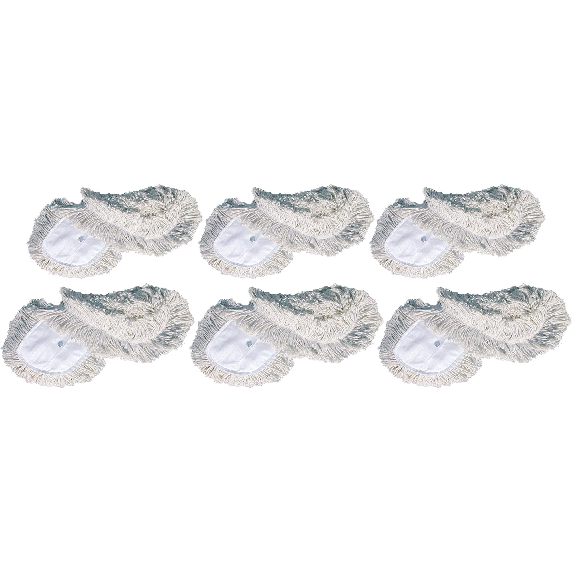 Genuine Joe Dust Mop Head Refill - 60" Width x 5" Depth - Yarn, Cotton, Synthetic - White - 6 / Carton