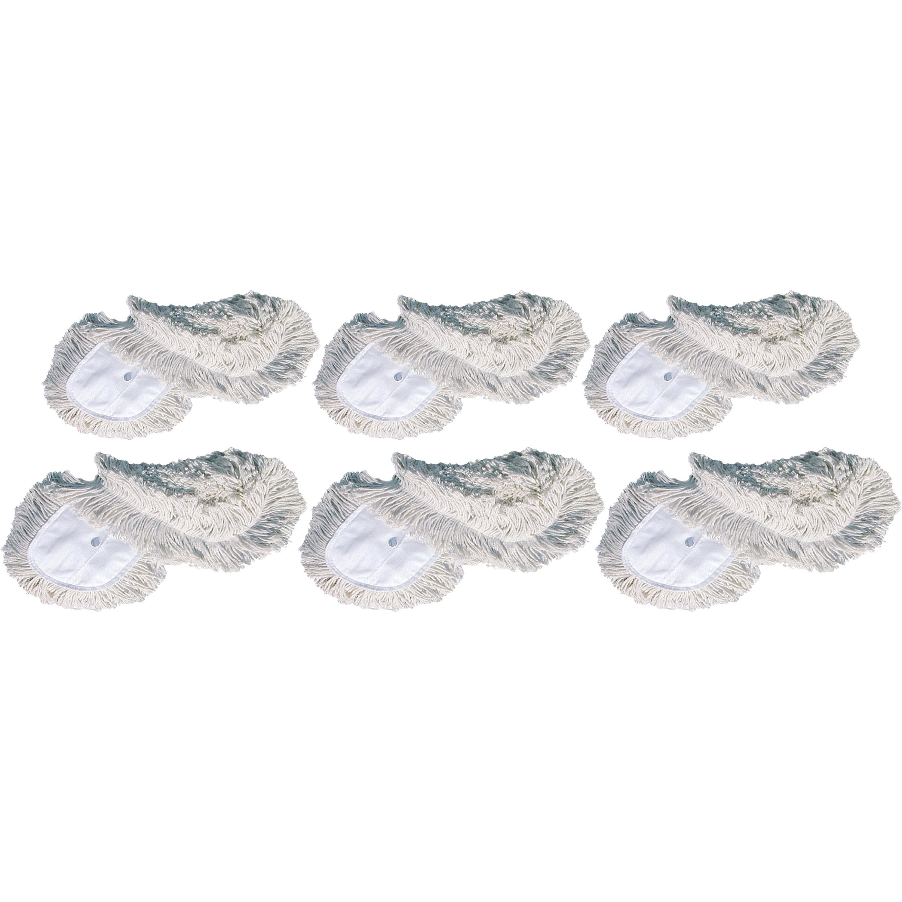 Genuine Joe Dust Mop Head Refill - 60" Width x 5" Depth - Yarn, Cotton, Synthetic - White - 6 / Carton