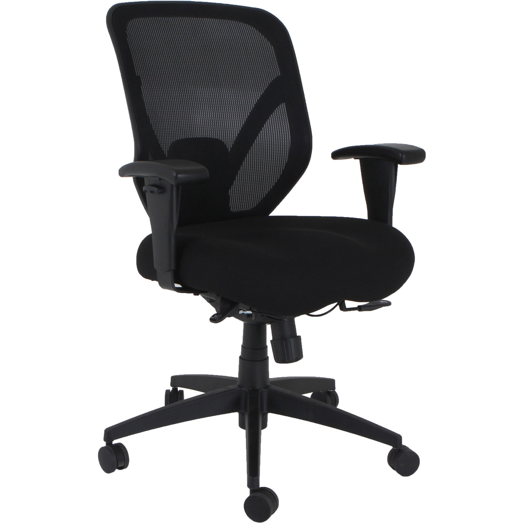 lorell-executive-mesh-high-back-office-chair-black-fabric-seat-black-mesh-back-high-back-5-star-base-armrest-1-each_llr40212 - 1