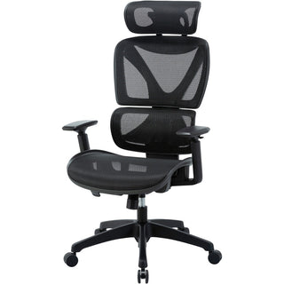 Lorell High-back Mesh Chair - Black Mesh Seat - Black Mesh Back - Plastic Frame - High Back - 5-star Base - Armrest - 1 Each