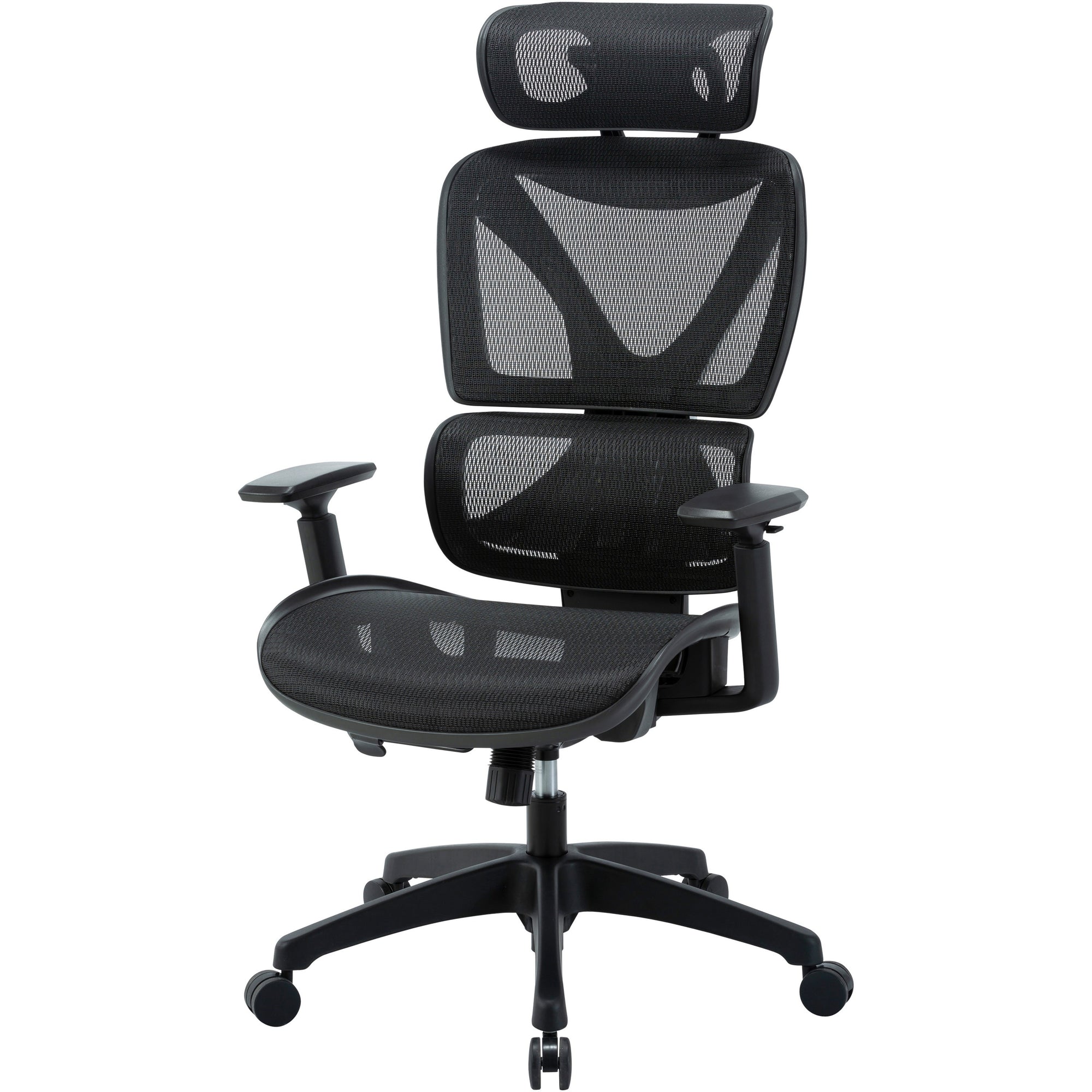 lorell-high-back-mesh-chair-black-mesh-seat-black-mesh-back-plastic-frame-high-back-5-star-base-armrest-1-each_llr84396 - 4