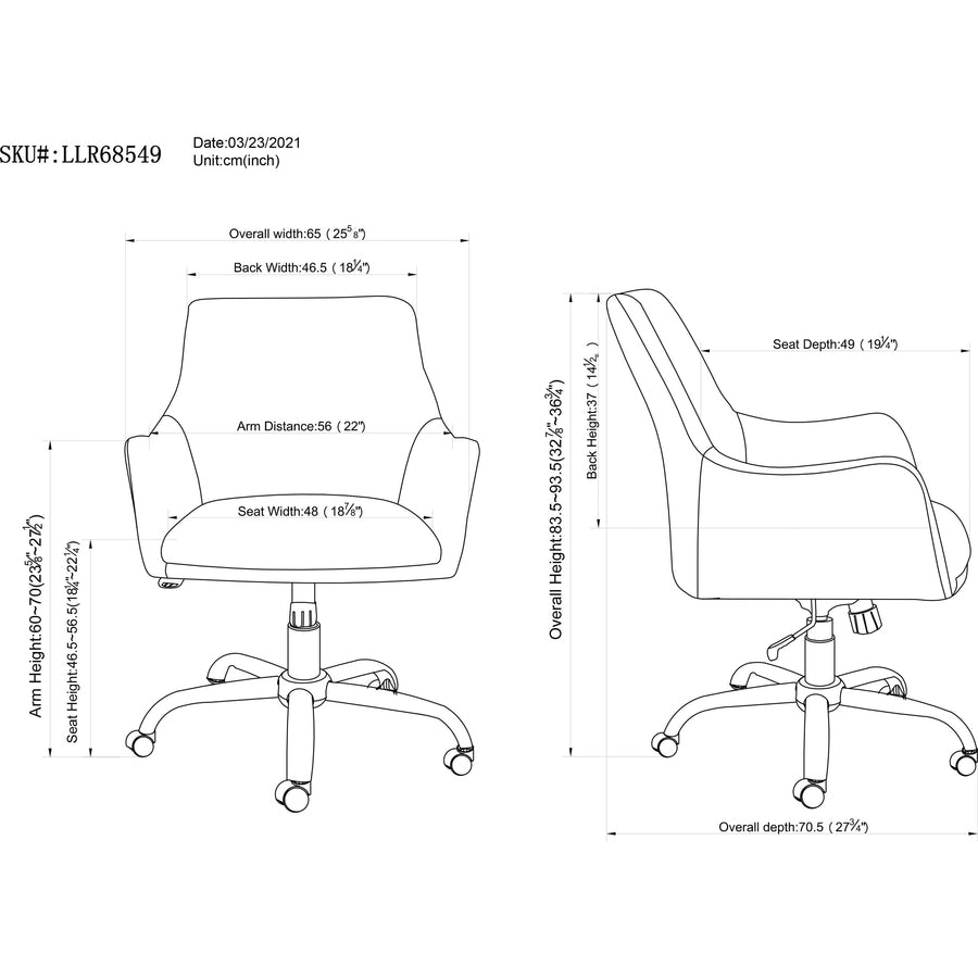 lorell-mid-century-modern-flannel-guest-chair-gray-1-each_llr68549 - 7