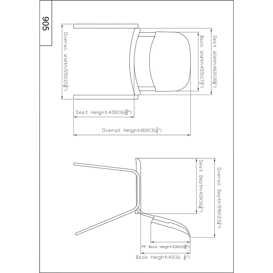 lorell-low-back-stack-chairs-polypropylene-seat-polypropylene-back-low-back-four-legged-base-black-4-carton_llr62125 - 6