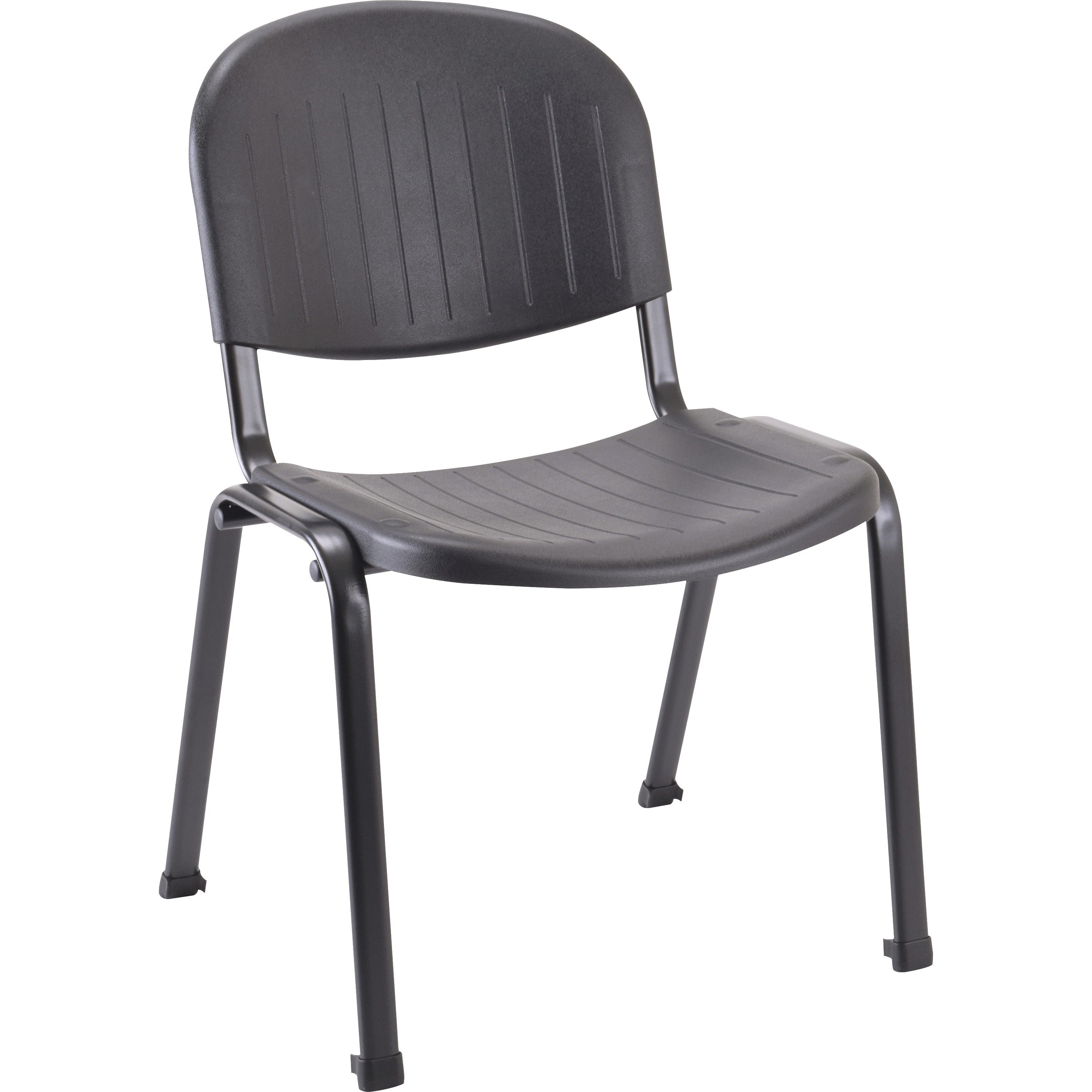 lorell-low-back-stack-chairs-polypropylene-seat-polypropylene-back-low-back-four-legged-base-black-4-carton_llr62125 - 1