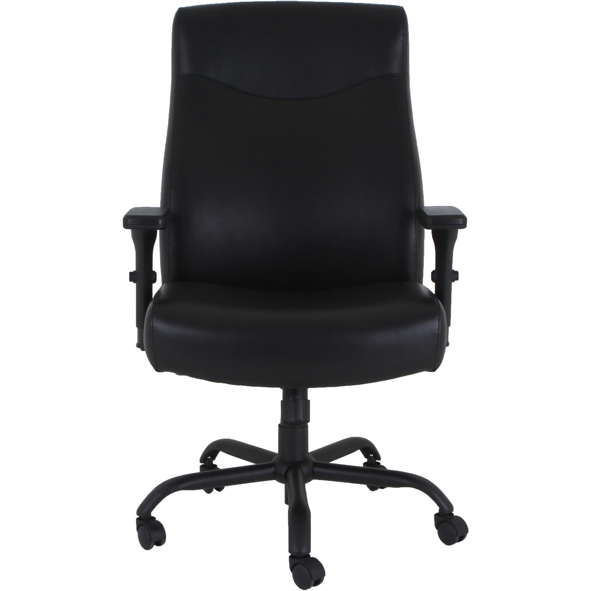 lorell-big-&-tall-executive-high-back-chair-with-adjustable-arms-black-bonded-leather-seat-black-bonded-leather-back-high-back-5-star-base-armrest-1-each_llr48846 - 3